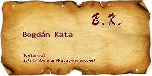 Bogdán Kata névjegykártya